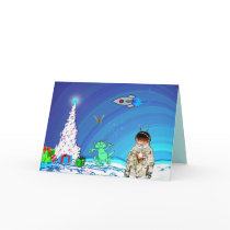 Snowy Moon Christmas Card by 3DMOONMAN Snowy Moon Christmas Card