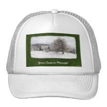 Snowy Mountain Landscape Trucker Hats