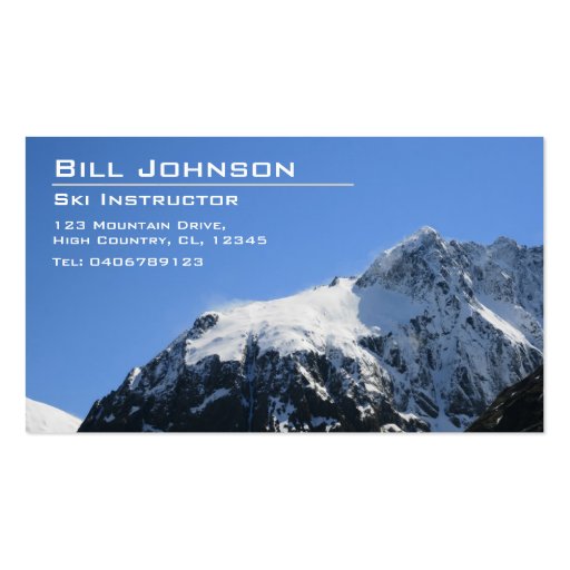 Snowy Mountain Photograph - Business Card (front side)
