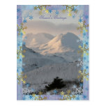 Snowy Mountains at Sunrise Season's Greetings Post Cards