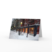 Snowy Newbury Street Greeting Cards