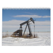 Snowy Oil Lease Wells Wall Calendar