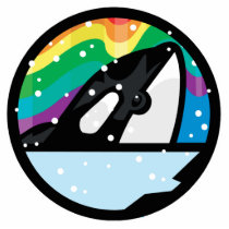 snowy orca circle design cut out