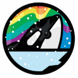 snowy orca circle design cut out