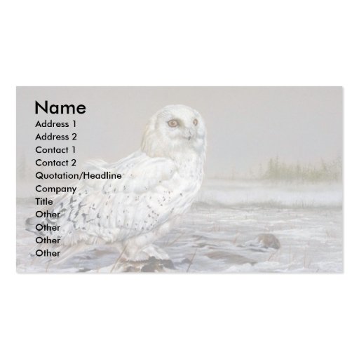 Snowy Owl Business Card (front side)