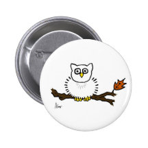 Snowy Owl Button