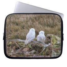 Snowy Owl Couple Laptop Sleeve