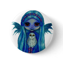 Snowy Owl Fairy Button