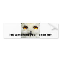 Snowy Owl, I'm watching you - Back off bumper stickers