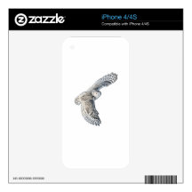 Snowy Owl in Flight Skins For iPhone 4S
