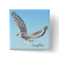 Snowy Owl Pin buttons