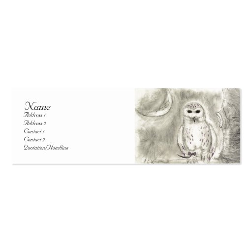 Snowy owl Profile Card Business Card (front side)