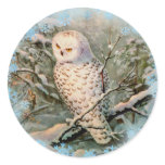 SNOWY OWL & SNOWFLAKES by SHARON SHARPE stickers