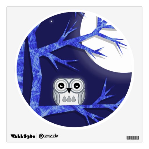 Snowy Owl Wall Decal Cute Owl Wall Sticker Zazzle