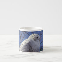 Snowy Owl - White Bird against a Sapphire Blue Sky