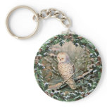 SNOWY OWL &amp; WREATH by SHARON SHARPE Keychain