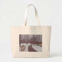 SNOWY PARK PATH TOTE BAG