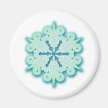Snowy Pastel Winter Christmas Snowflake Fridge Magnets