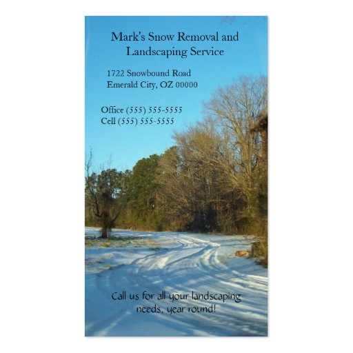 Snowy Path - North Carolina Snow Scene Business Card