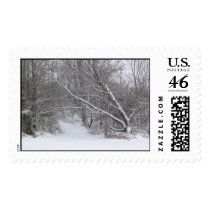 Snowy path postage