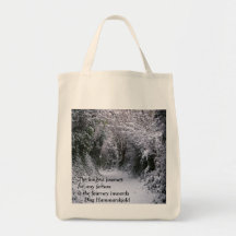 Snowy Path  - Quote Tote Bag