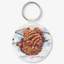 Snowy Pine Cone keychains