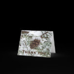 Snowy Pine Cone Thank You Card