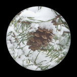 Snowy Pinecone Magnet