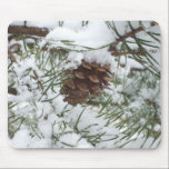 Snowy Pinecone Mousepad