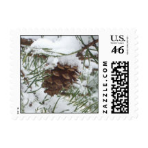 Snowy Pinecone Stamp
