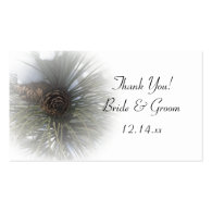 Snowy Pines Winter Wedding Favor Tags Business Card Template