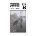 Snowy pond postage