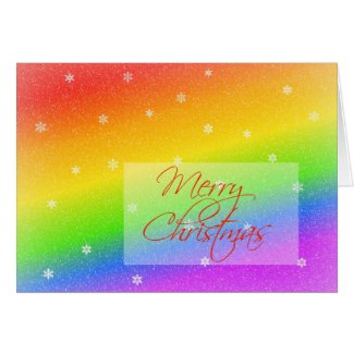 Snowy Rainbow Christmas Greeting Cards