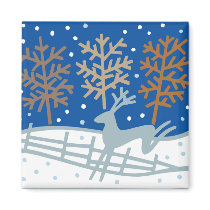 Snowy Reindeer Magnet by teeboutique Snowy Reindeer Magnet
