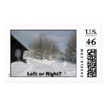 Snowy Road, Left or Right? postage by mrdeafmarket Snowy Road, Left or Right? postage