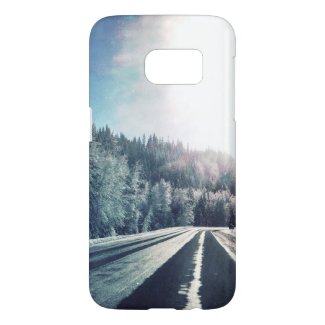 snowy road phone case