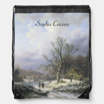 Snowy Rural Landscape, Daiwaille 1845 Backpack at Zazzle
