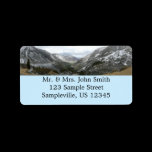 Snowy Sierra Nevada Mountains Label