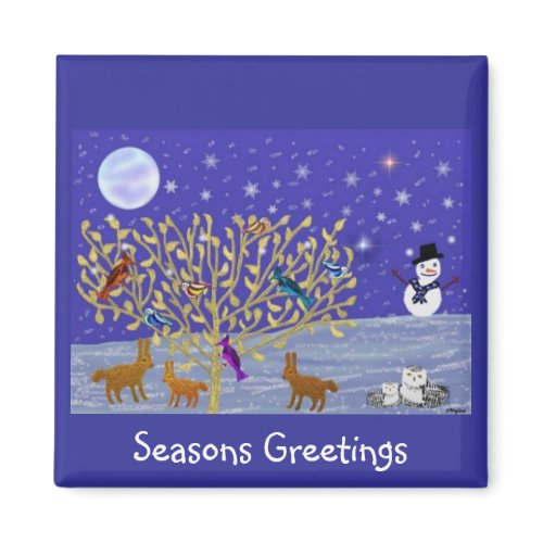 Snowy, Snowy Night Magnets magnet