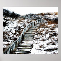 Snowy Staircase Canvas Posters