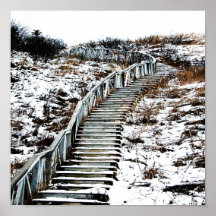 Snowy Staircase Poster