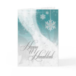 Snowy Star Ribbon (aqua & white) Cards