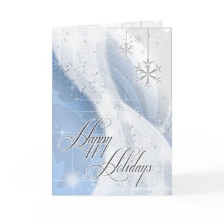 Snowy Star Ribbon (blue and white) card