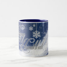 Snowy Star Ribbon (blue) Coffee Mug