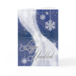 Snowy Star Ribbon (dark blue) Greeting Cards