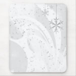 Snowy Star Ribbon (white) Mouse Pads