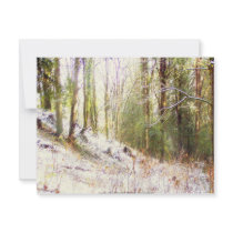 Snowy Sunlit Forest Glade #2 invitations by dlmtleArt Snowy Sunlit Forest Glade #2 invitations
