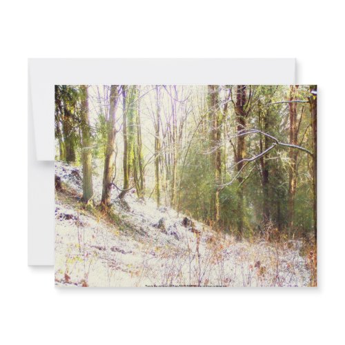 Snowy Sunlit Forest Glade #2 invitation