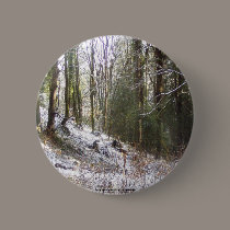 Snowy Sunlit Forest Glade buttons