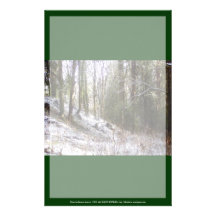 Snowy Sunlit Forest Glade Custom Stationery